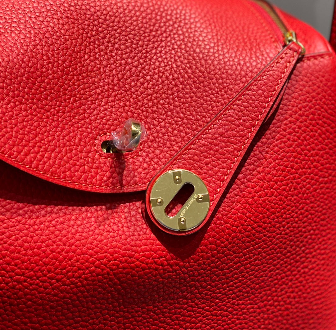 HM LINDY 26 BAG RED CALFSKIN