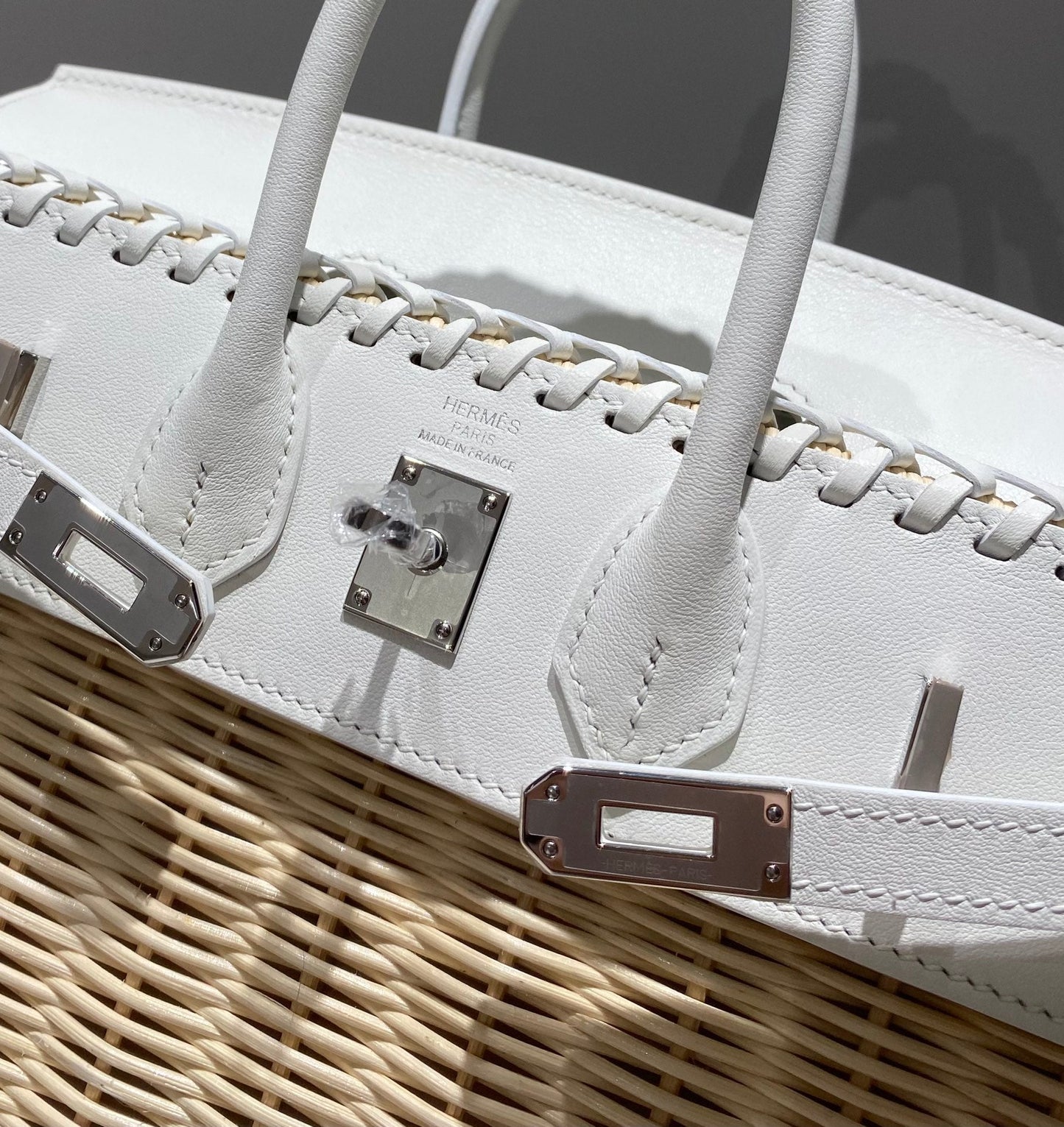 HM BIRKIN 25 CM PICNIC WHITE BAMBOO AND RATTAN