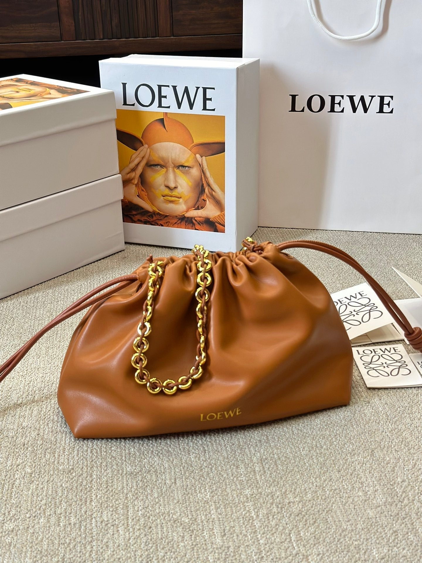 LOE SMALL 23 FLAMENCO PURSE IN WARM DESERT NAPPA LAMBSKIN