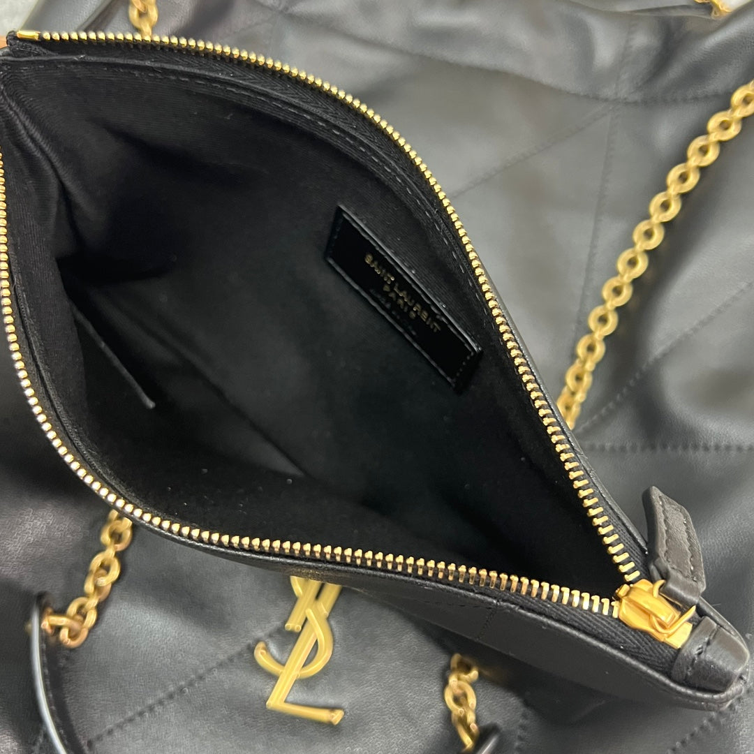 JAMIE POCHON 38 IN BLACK LAMBSKIN GOLD HARDWARE