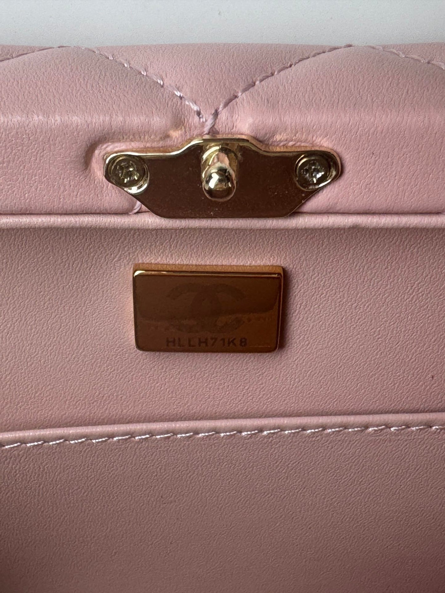 SMALL BOX BAG 18 IN BALLERINA PINK LAMBSKIN GOLD HARDWARE