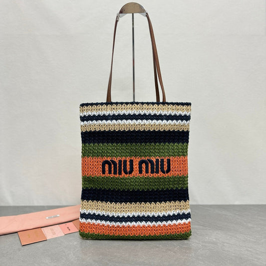 TOTE BAG 38 IN COLORFUL WOVEN RAFFIA