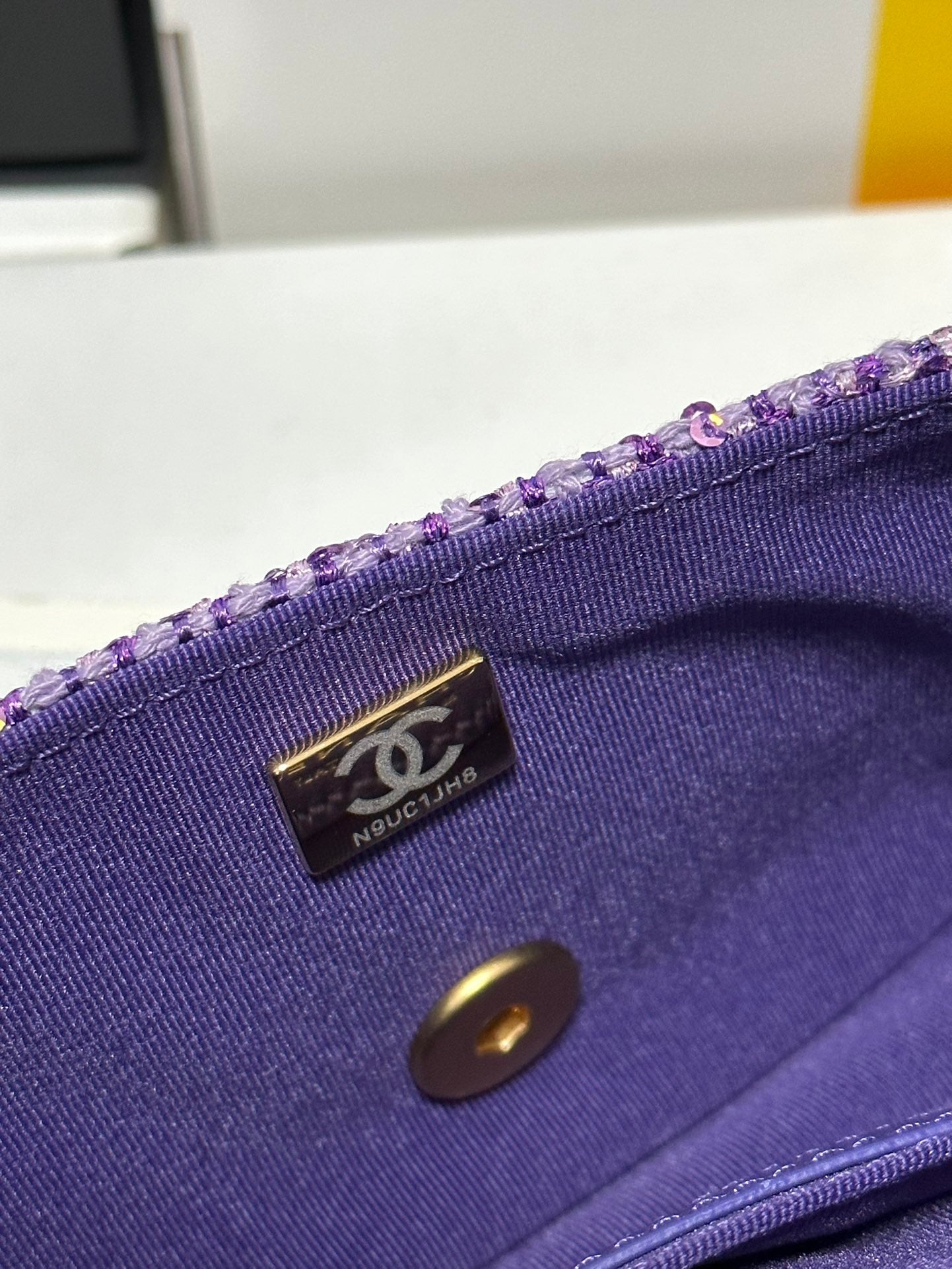 CC MINI 21 FLAP BAG IN VIOLET PURPLE WOOL TWEED