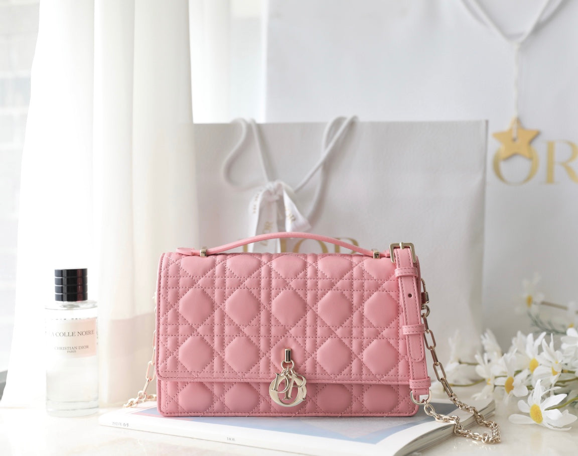 MINI 24 TOP-HANDLE LIGHT PINK LAMBSKIN