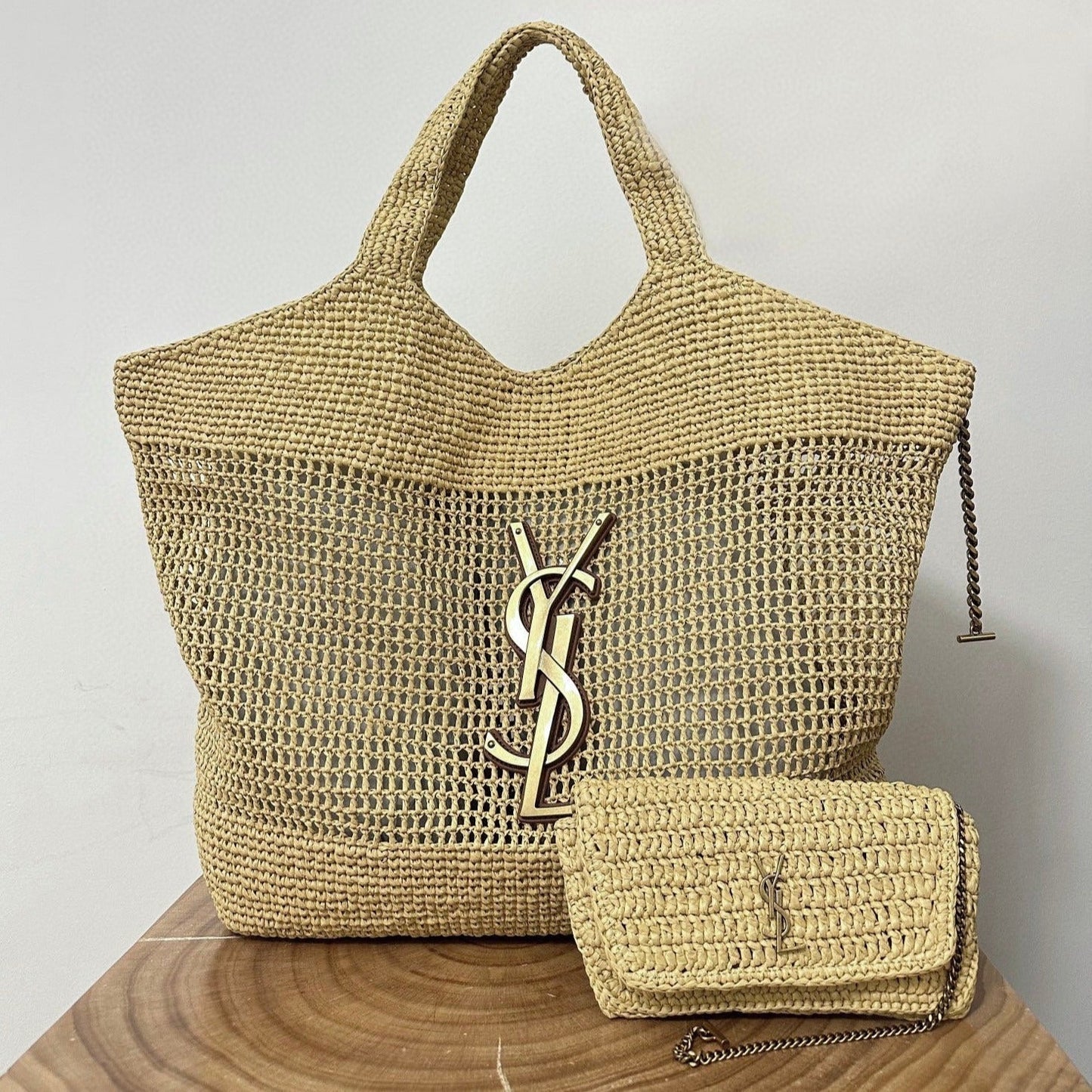 RAFFIA ICARE 55 BEIGE BROWN STRAW