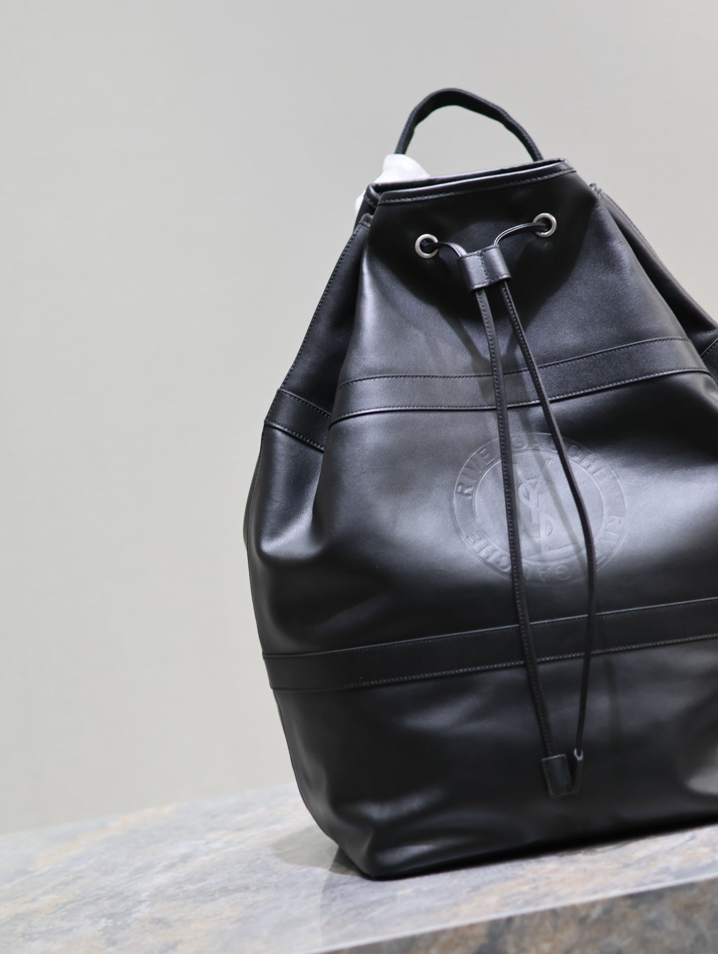 RIVE GAUCHE BACKPACK 49 IN BLACK CALFSKIN