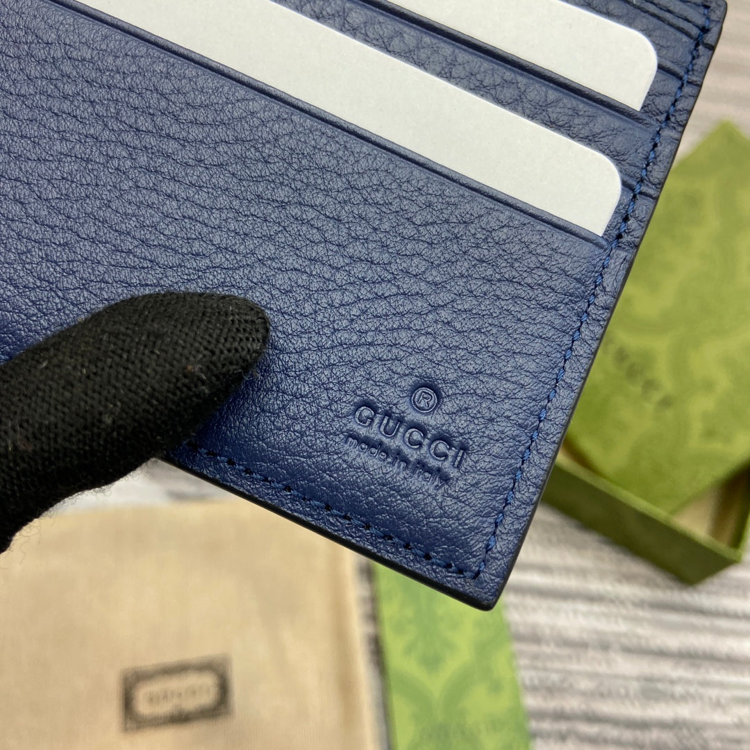 BIFOLD WALLET 11 IN CLASSIC BLUE CALFSKIN