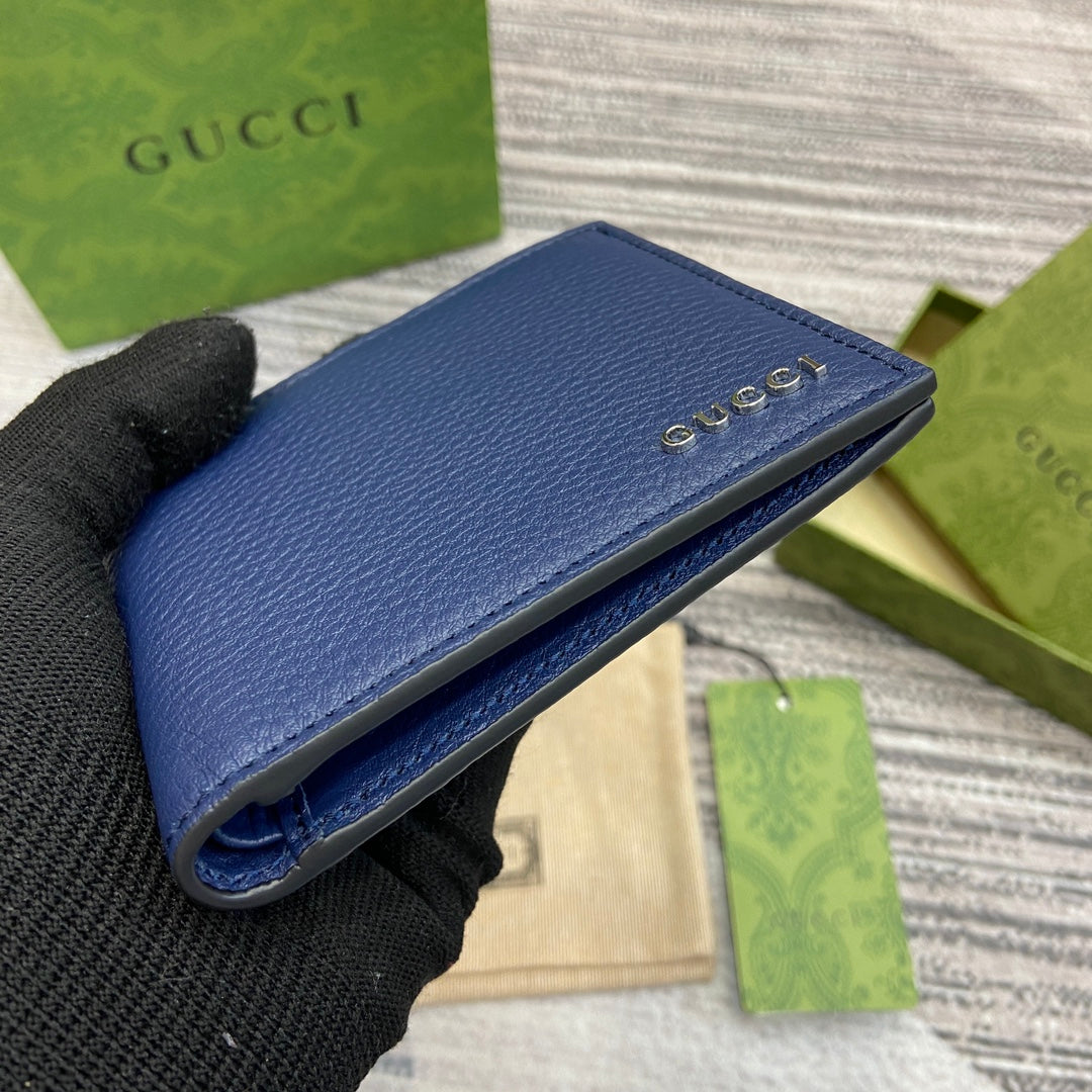 BIFOLD WALLET 11 IN CLASSIC BLUE CALFSKIN