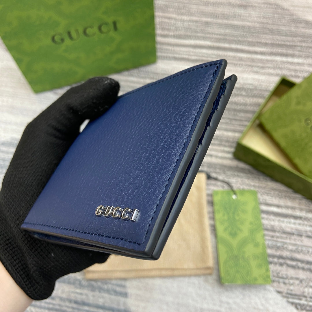 BIFOLD WALLET 11 IN CLASSIC BLUE CALFSKIN