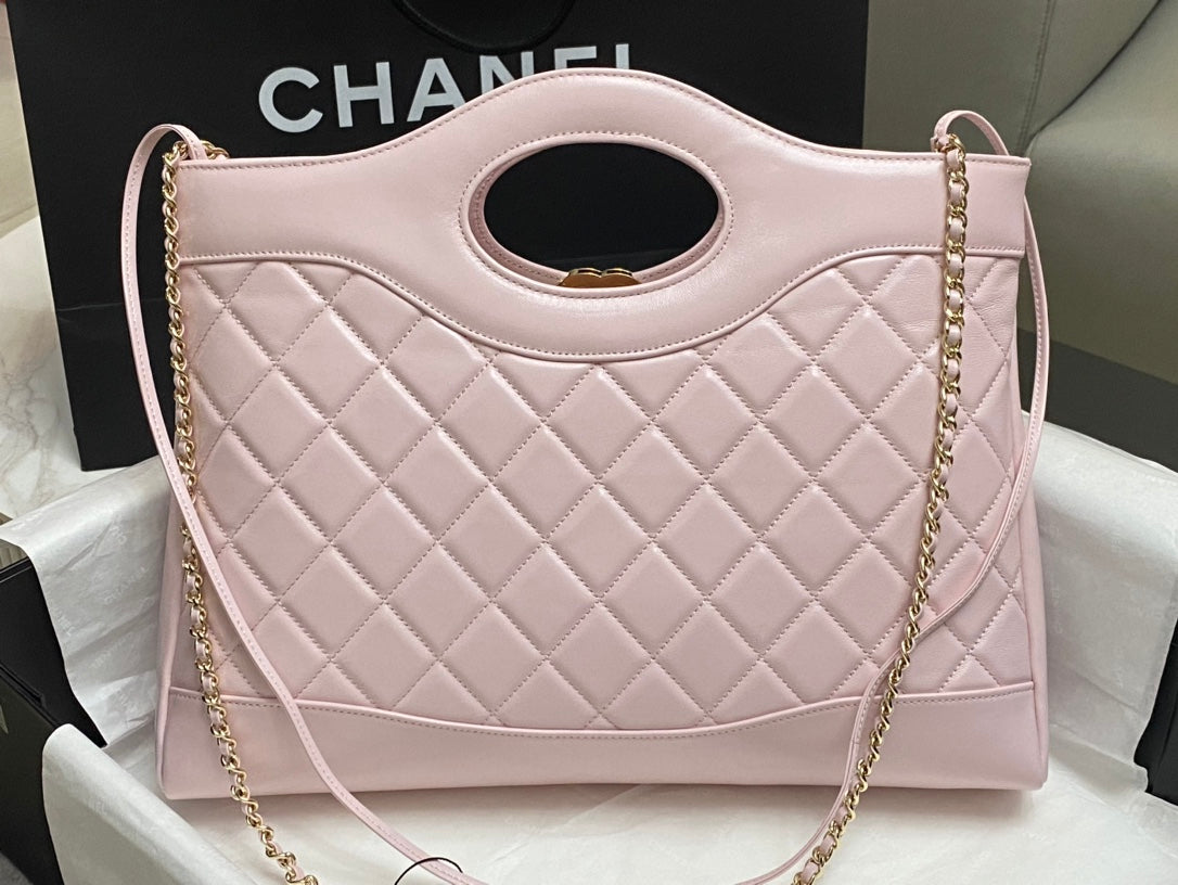 CC 39 LARGE SHOPPING BAG IN LIGHT PINK CALFSKIN