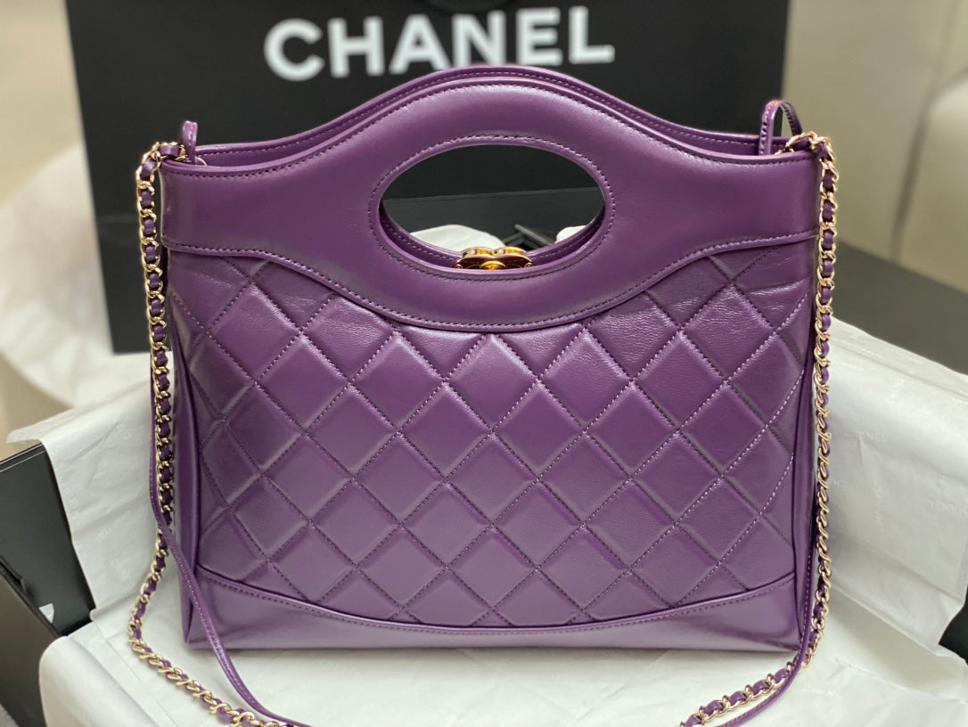 CC SMALL 30 SHOPPING BAG IN VIOLET PURPLE CALFSKIN