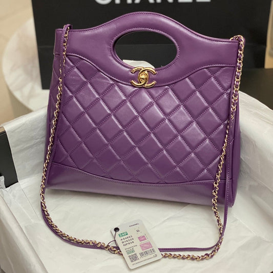 CC SMALL 30 SHOPPING BAG IN VIOLET PURPLE CALFSKIN