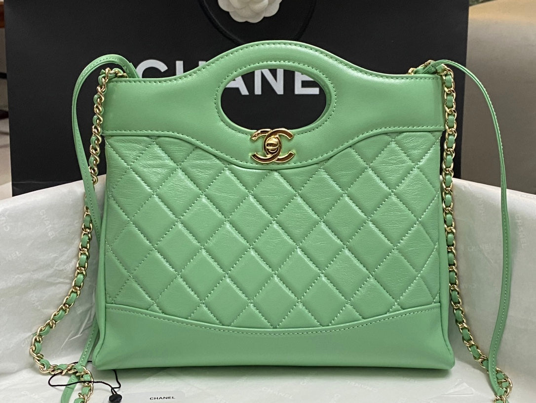 CC MINI 23 SHOPPING BAG IN GREEN MINT CALFSKIN