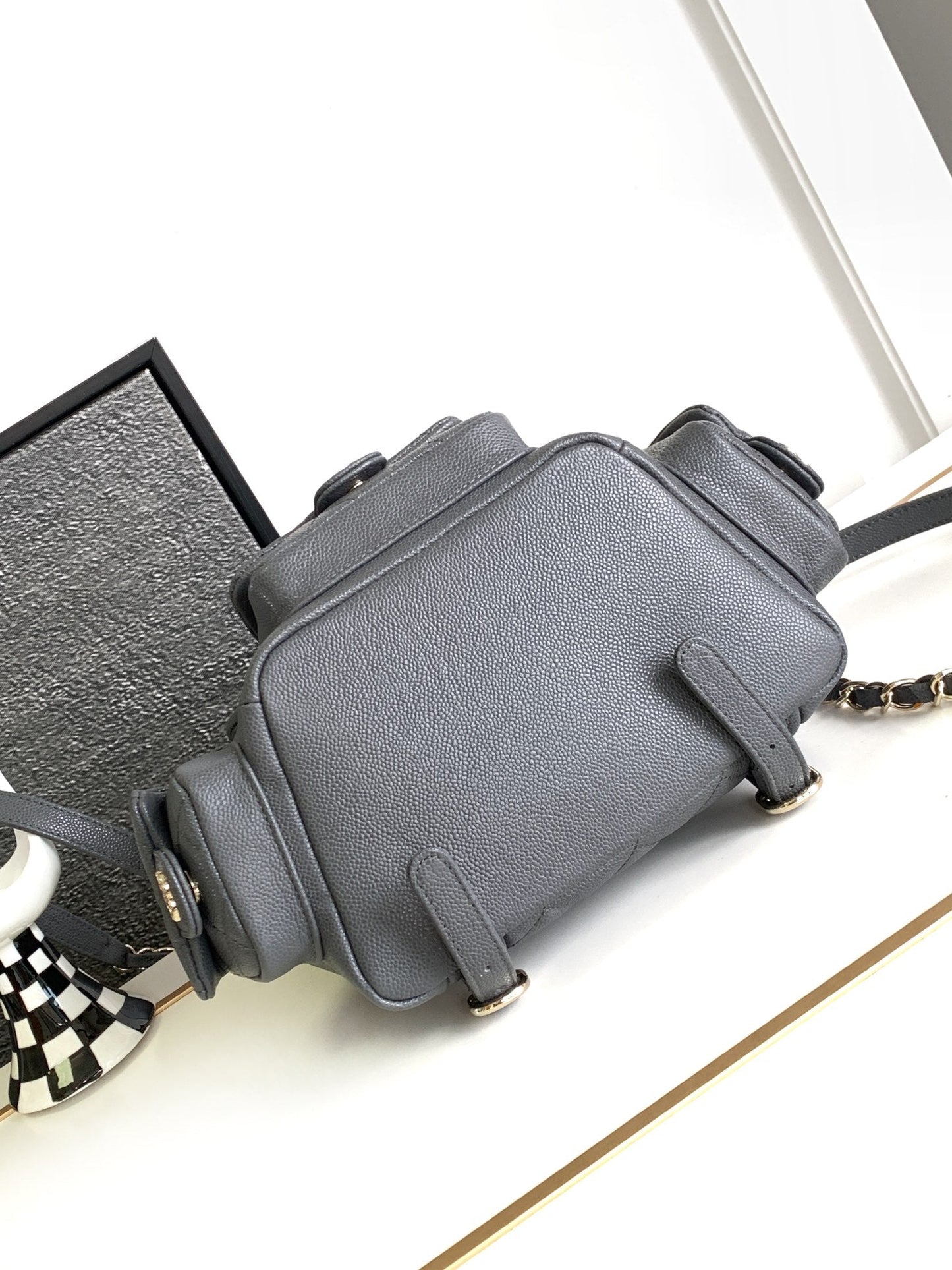 CC DUMA BACKPACK 21 IN DARK GREY CALFSKIN