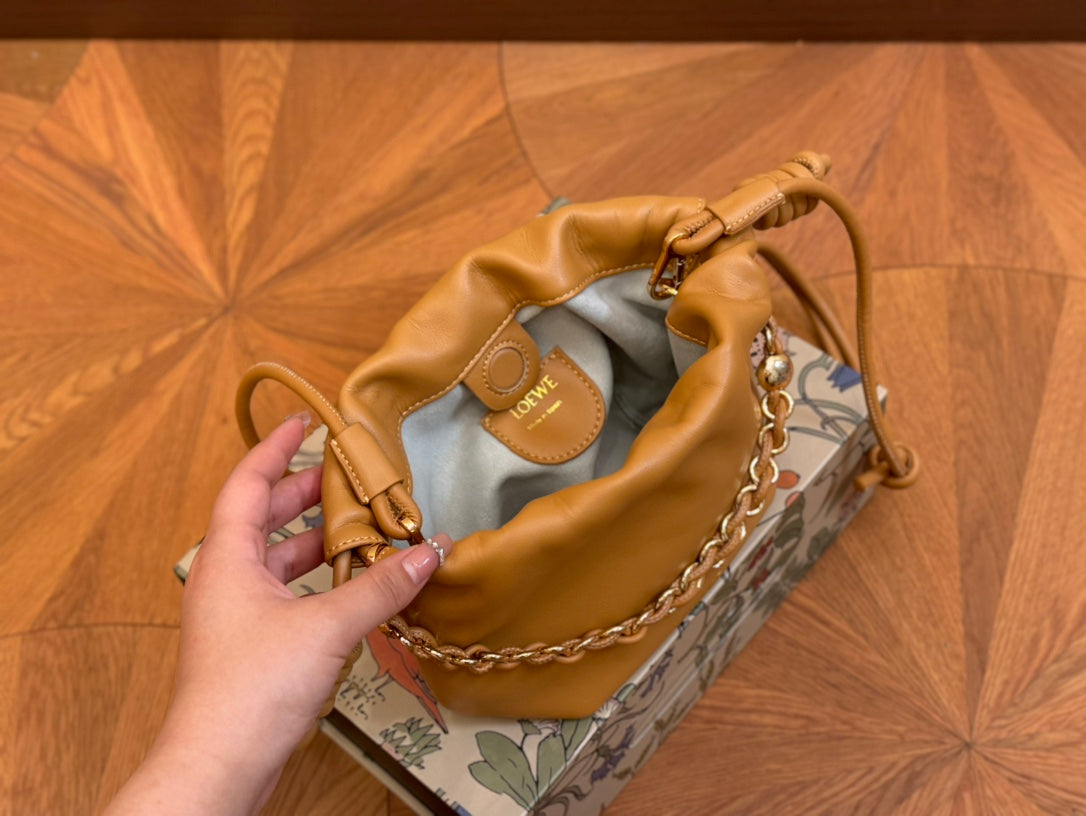 LOE MINI 18 FLAMENCO PURSE IN WARM DESERT NAPPA LAMBSKIN