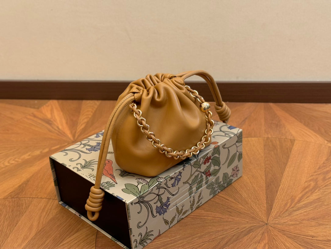 LOE MINI 18 FLAMENCO PURSE IN WARM DESERT NAPPA LAMBSKIN