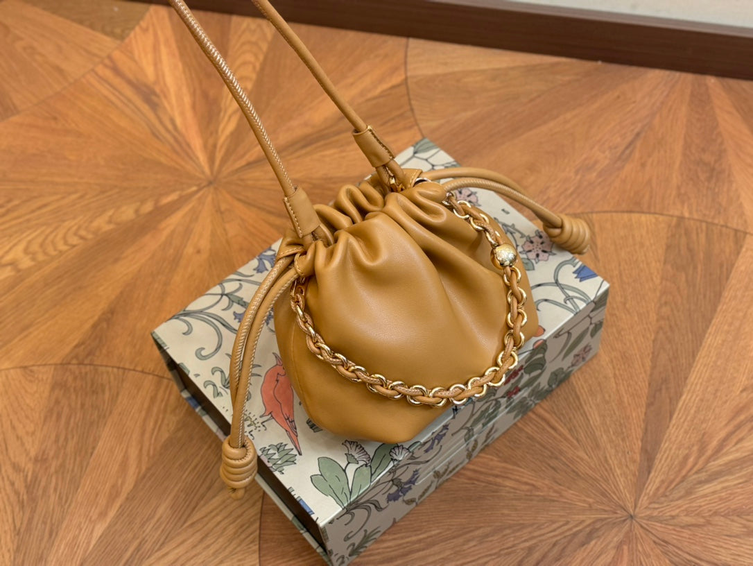 LOE MINI 18 FLAMENCO PURSE IN WARM DESERT NAPPA LAMBSKIN