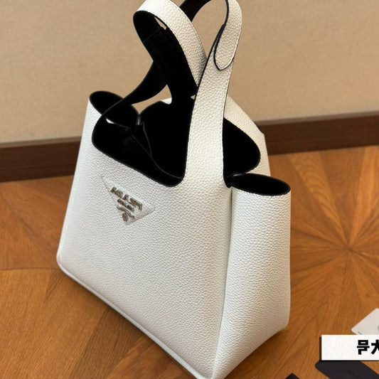 PRA 25 BASKET BAG IN WHITE CALFSKIN