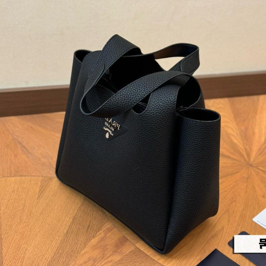 PRA 25 BASKET BAG IN BLACK CALFSKIN