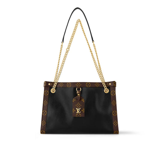 NOVA PM 31 IN BLACK CALFSKIN AND BROWN MONOGRAM CANVAS TRIM