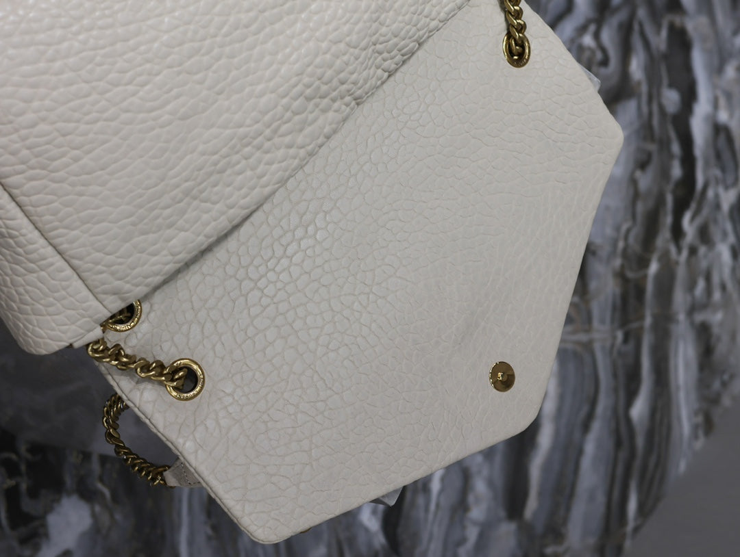 CALYPSO BAG 35 IN WHITE LAMBSKIN GOLD HARDWARE