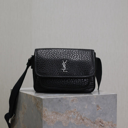 NIKI BABY 22 IN BLACK ELEPHANT PATTERN LAMBSKIN SILVER LOGO