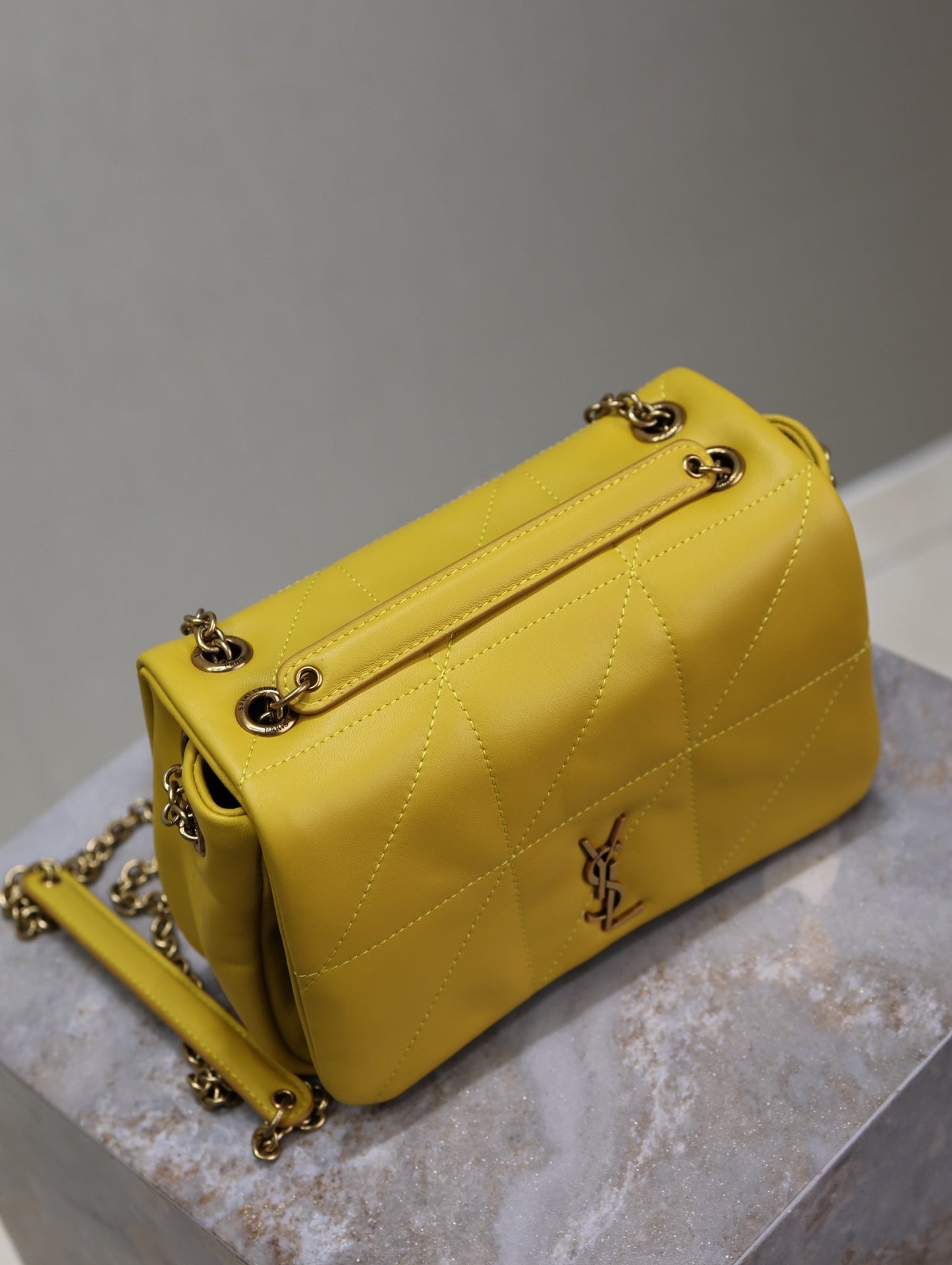 JAMIE 4.3 MINI BAG 20 IN MUSTARD YELLOW LAMBSKIN COPPER HARDWARE