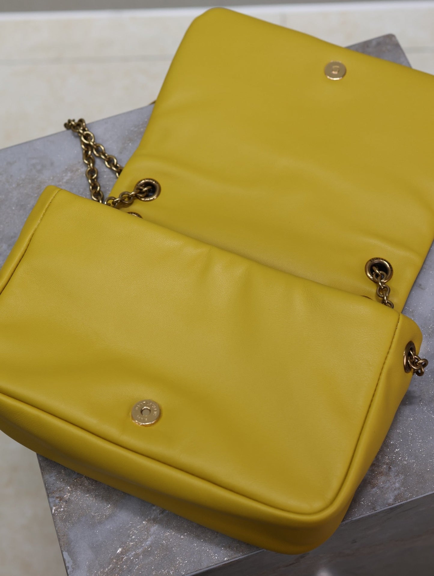 JAMIE 4.3 MINI BAG 20 IN MUSTARD YELLOW LAMBSKIN COPPER HARDWARE