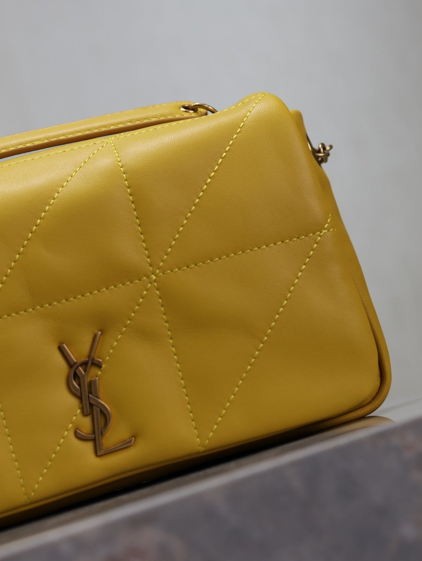 JAMIE 4.3 MINI BAG 20 IN MUSTARD YELLOW LAMBSKIN COPPER HARDWARE