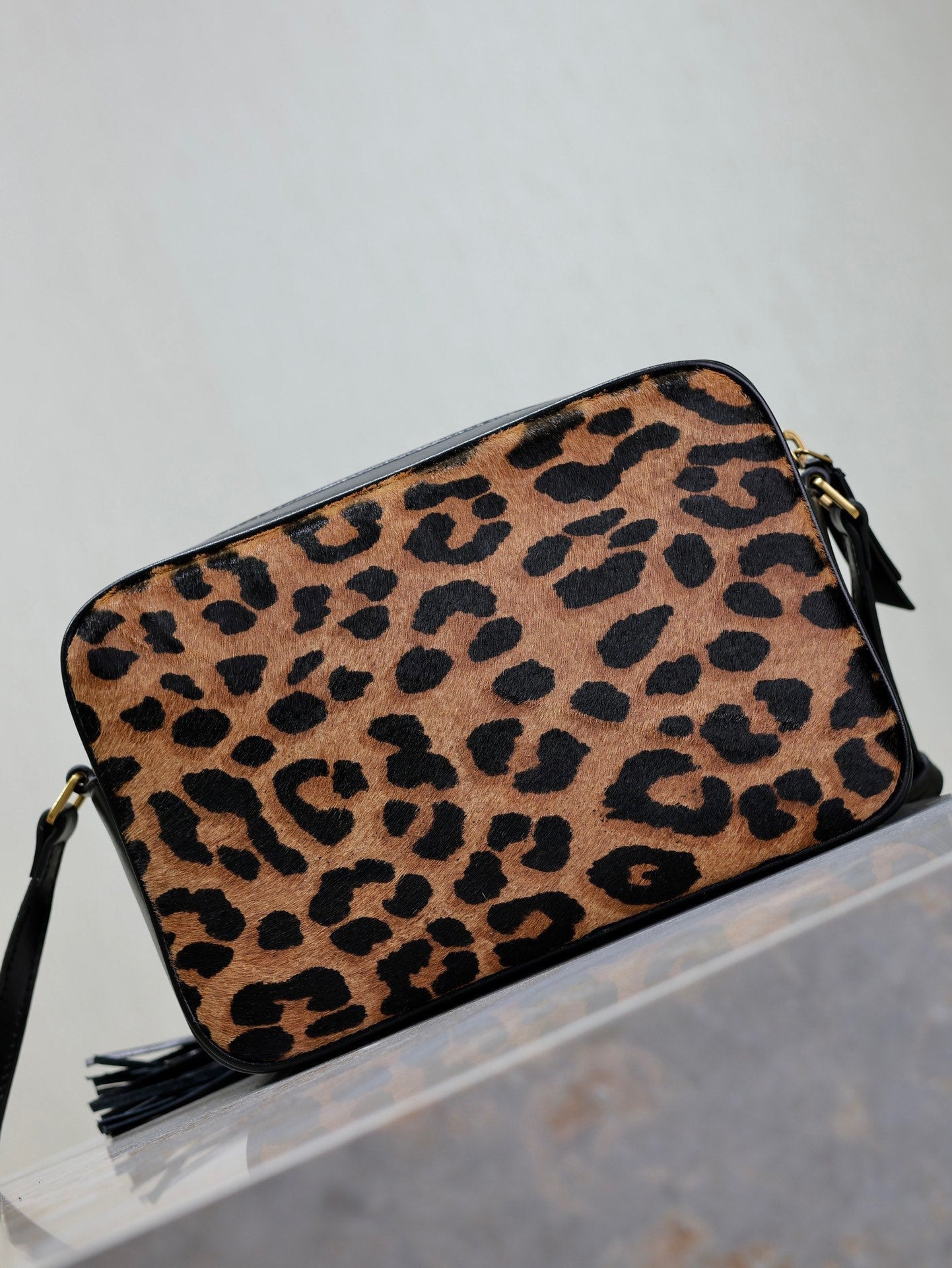 LOU CAMERA BAG 23 IN LEOPARD PRINT CALFSKIN