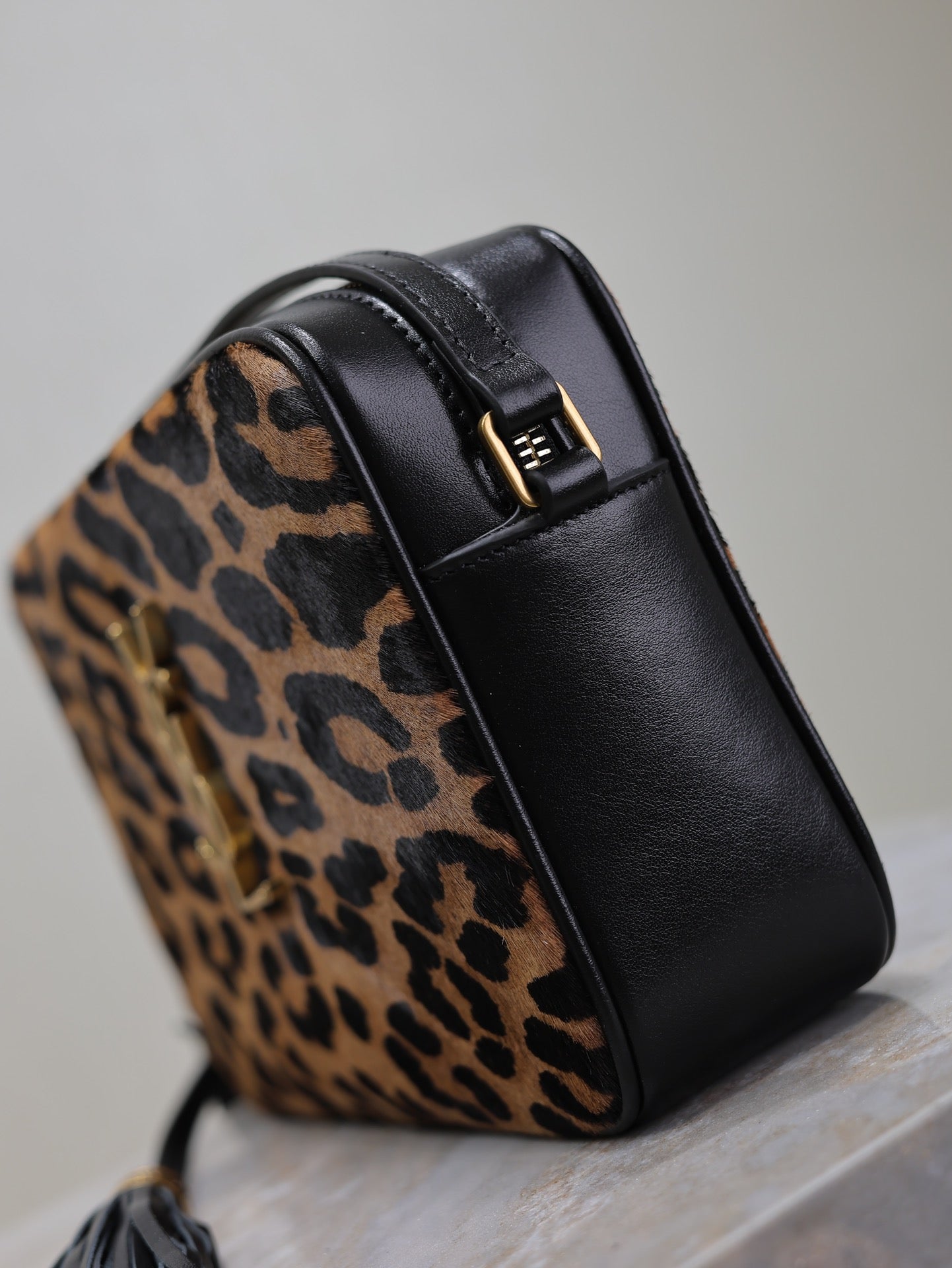 LOU CAMERA BAG 23 IN LEOPARD PRINT CALFSKIN