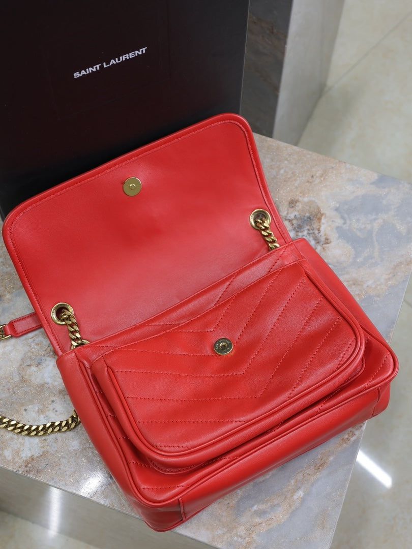 NIKI MEDIUM 28 IN CLASSIC RED LAMBSKIN GOLD HARDWARE