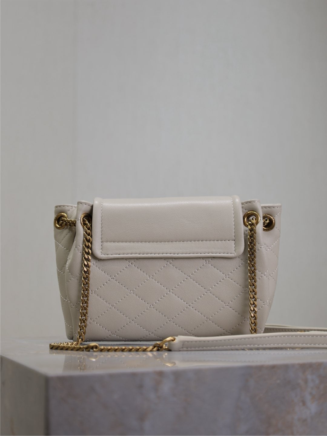 MINI NOLITA BAG 18 IN WHITE LAMBSKIN COPPER HARDWARE