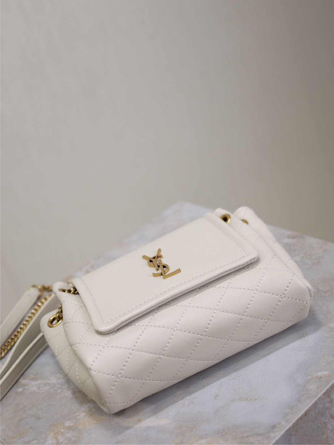 MINI NOLITA BAG 18 IN WHITE LAMBSKIN COPPER HARDWARE