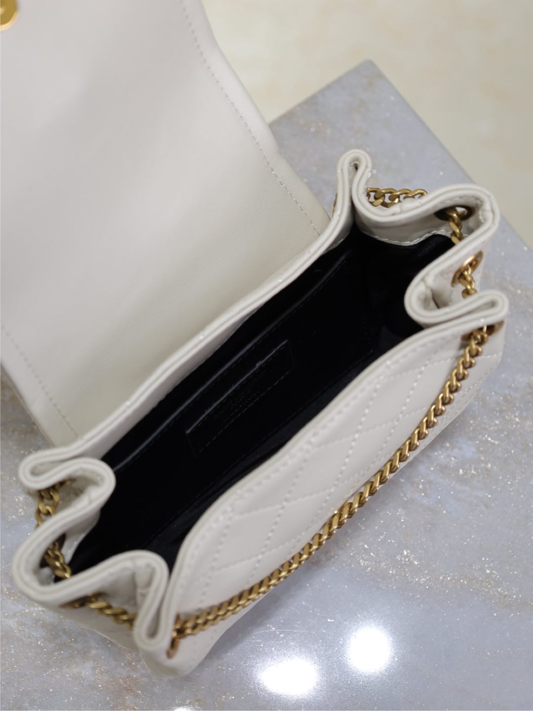 MINI NOLITA BAG 18 IN WHITE LAMBSKIN COPPER HARDWARE