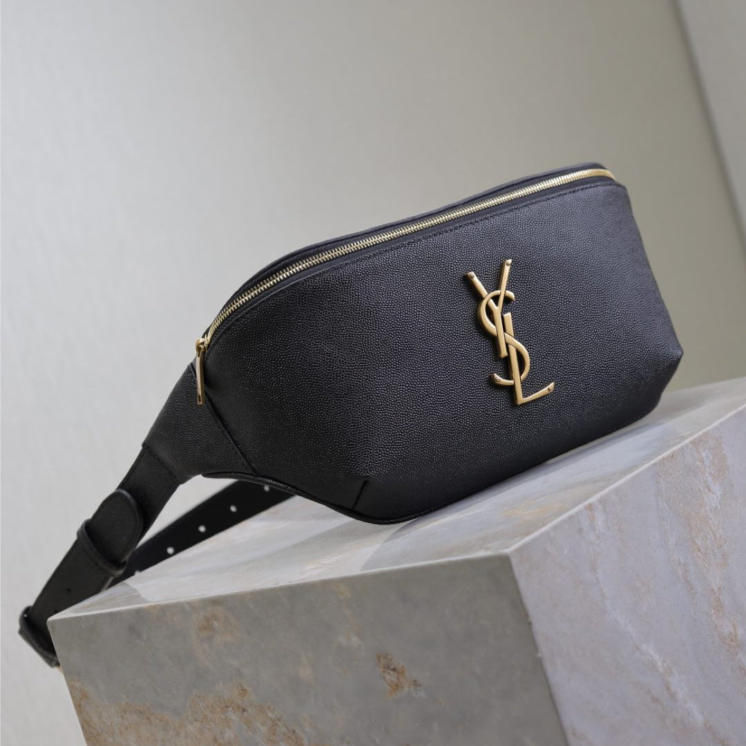 CLASSIC CROSSBODY BAG 25 IN BLACK CAVIAR LEATHER GOLD LOGO