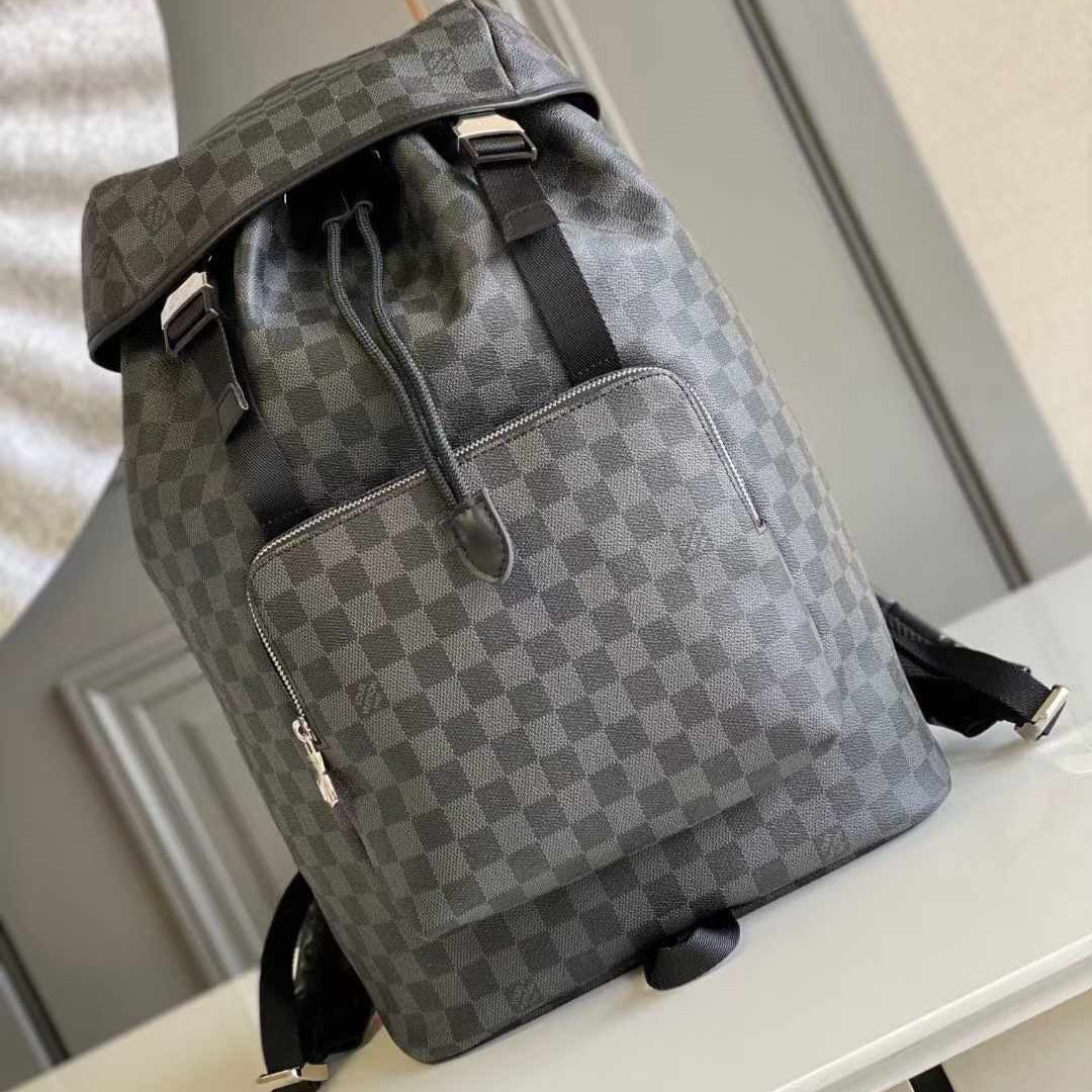 BACKPACK 44 IN GUN METAL DAMIER GRAPHITE CANVAS