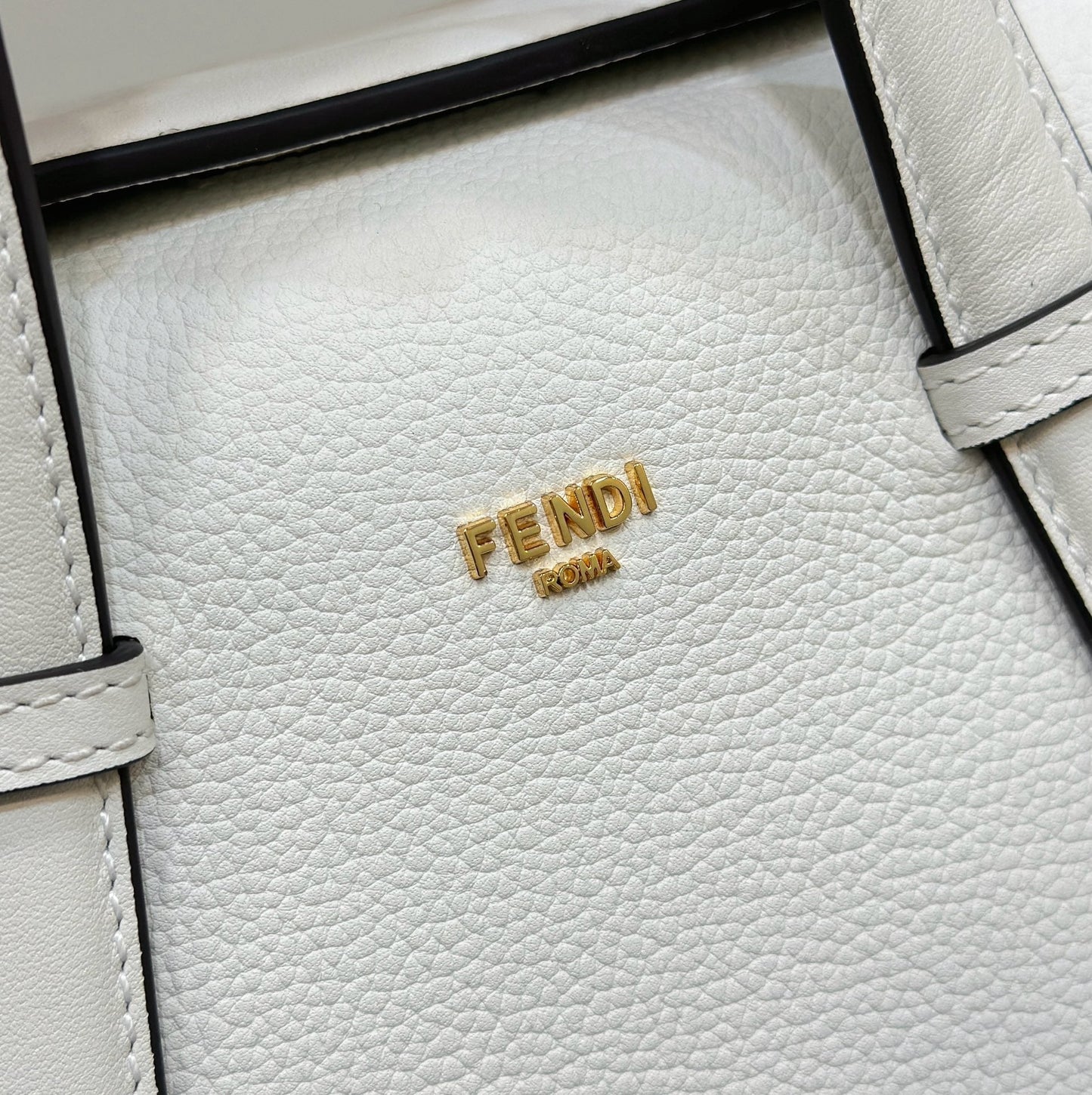 FENDI 27 BAG IN WHITE CALFSKIN WITH GOLD HARDWARE