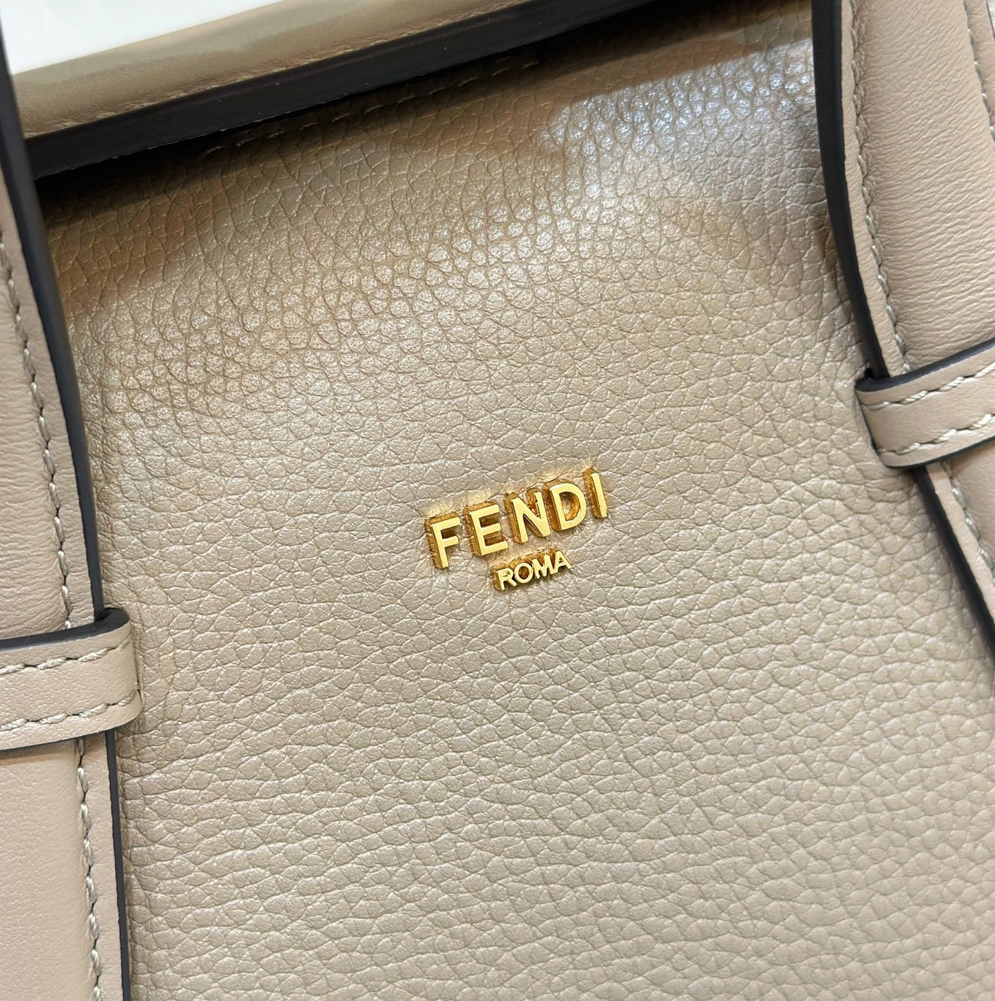 FENDI 27 BAG IN TAN BROWN CALFSKIN WITH GOLD HARDWARE