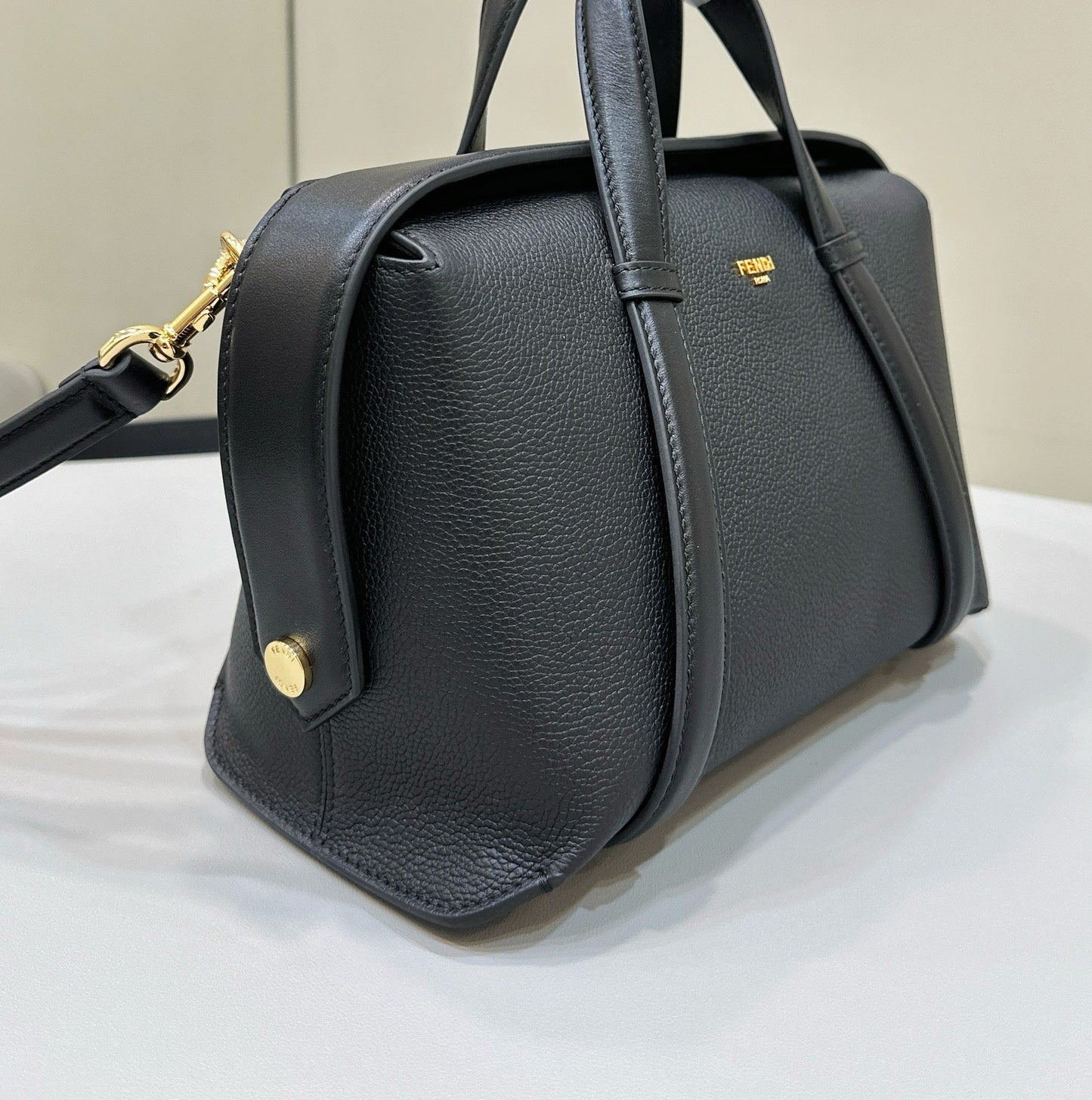 FENDI 27 BAG IN BLACK CALFSKIN WITH GOLD HARDWARE