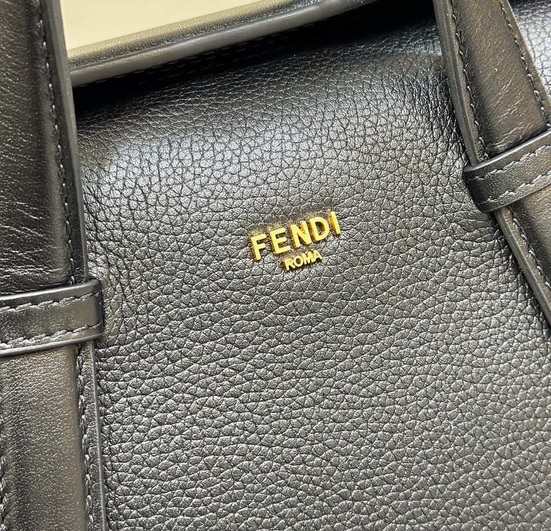 FENDI 27 BAG IN BLACK CALFSKIN WITH GOLD HARDWARE