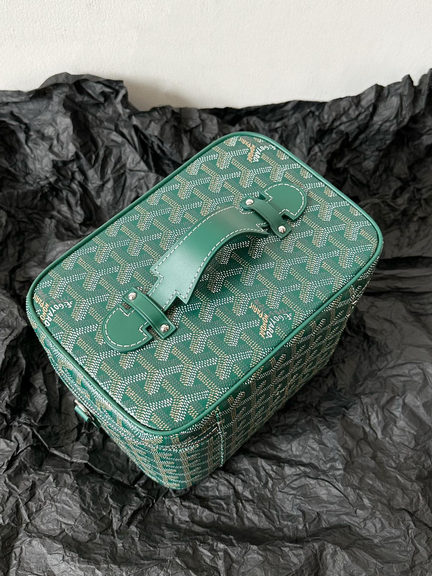 GOYA MAKEUP BOX BAG 20CM GREEN CANVAS