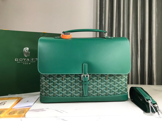 GOYARD CITADIN BAG 38CM GREEN CANVAS