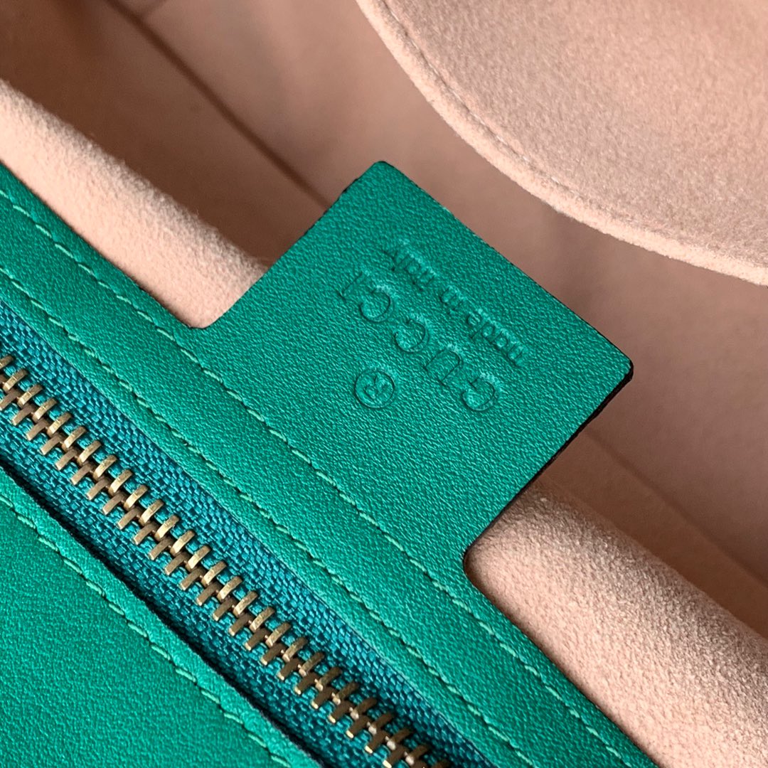 GG Marmont 26.5cm Green Calfskin Gold Hardware